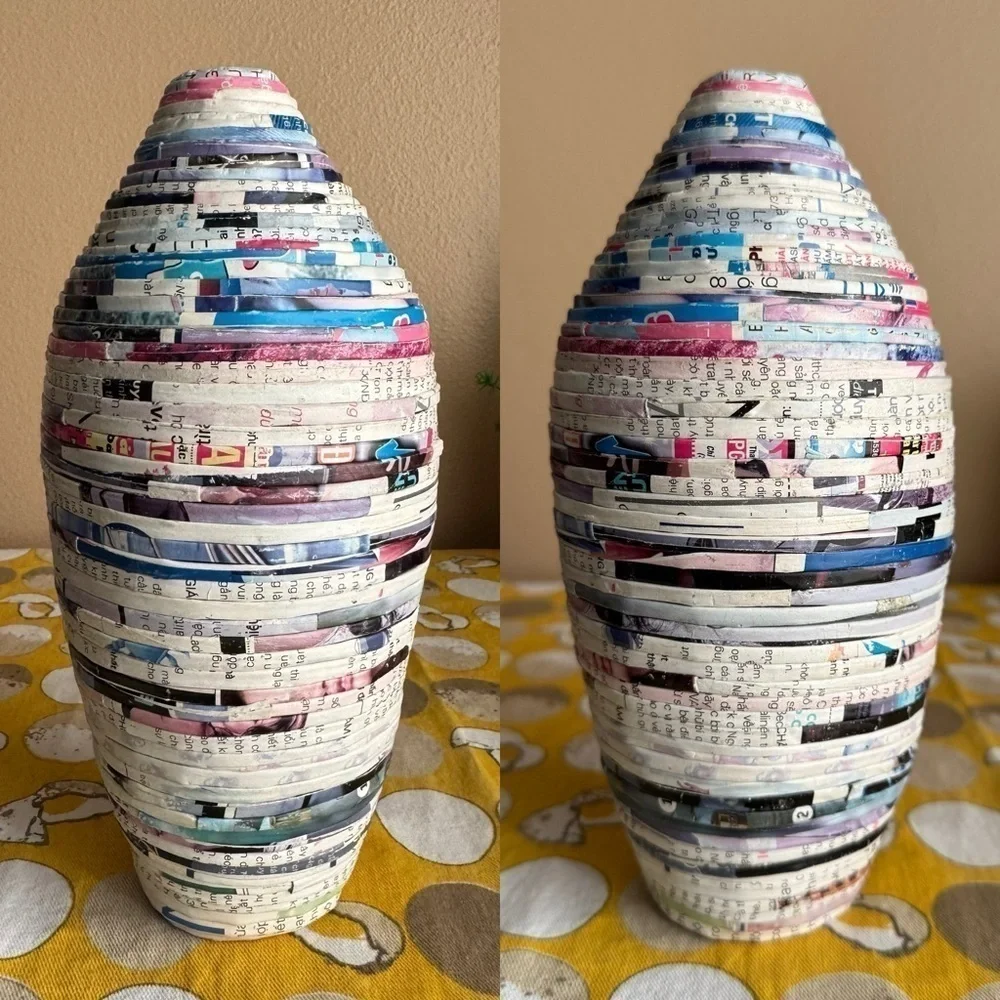 Handmade coiled magazine vase